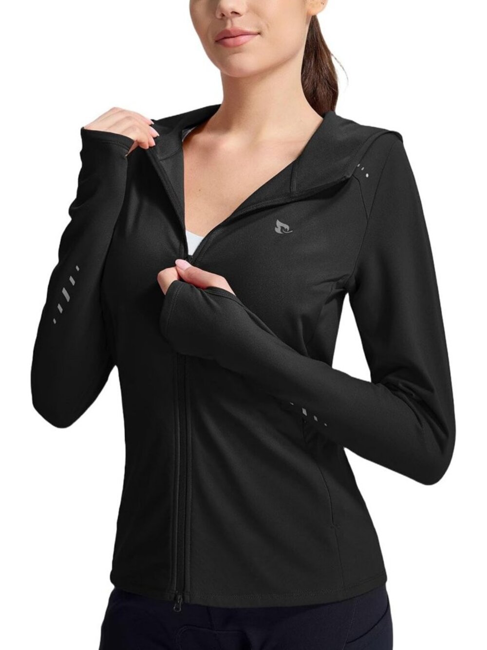 Cozy Women's Fleece Hooded Jacket for Winter Running & Cycling - Thermal Layer